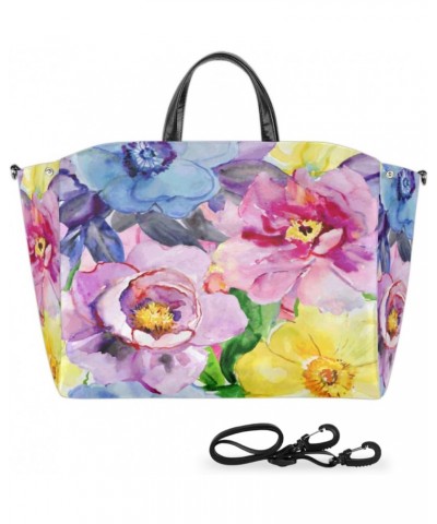 Flowers Blossom Retro Large Tote Bag for Women Travel Should Bag Big Oversized Totes Waterproof Crossbody Tote Bag with Adjus...