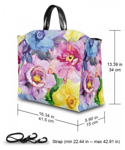 Flowers Blossom Retro Large Tote Bag for Women Travel Should Bag Big Oversized Totes Waterproof Crossbody Tote Bag with Adjus...