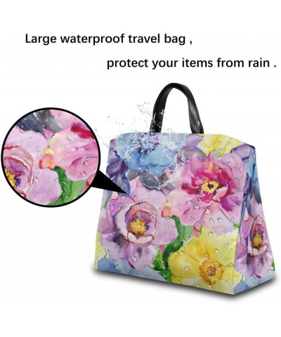 Flowers Blossom Retro Large Tote Bag for Women Travel Should Bag Big Oversized Totes Waterproof Crossbody Tote Bag with Adjus...