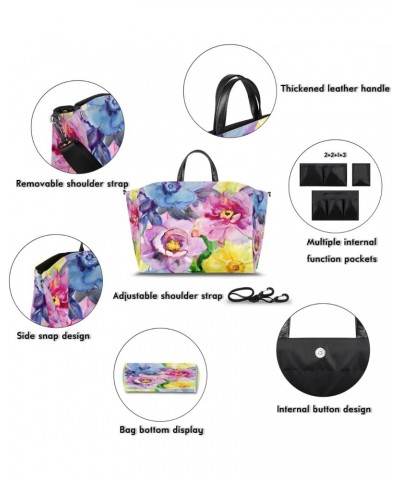 Flowers Blossom Retro Large Tote Bag for Women Travel Should Bag Big Oversized Totes Waterproof Crossbody Tote Bag with Adjus...