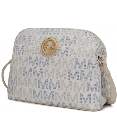 by Mia K MKF-MU6374WH Niecy M Signature Crossbody Bag, White $21.27 Crossbody Bags