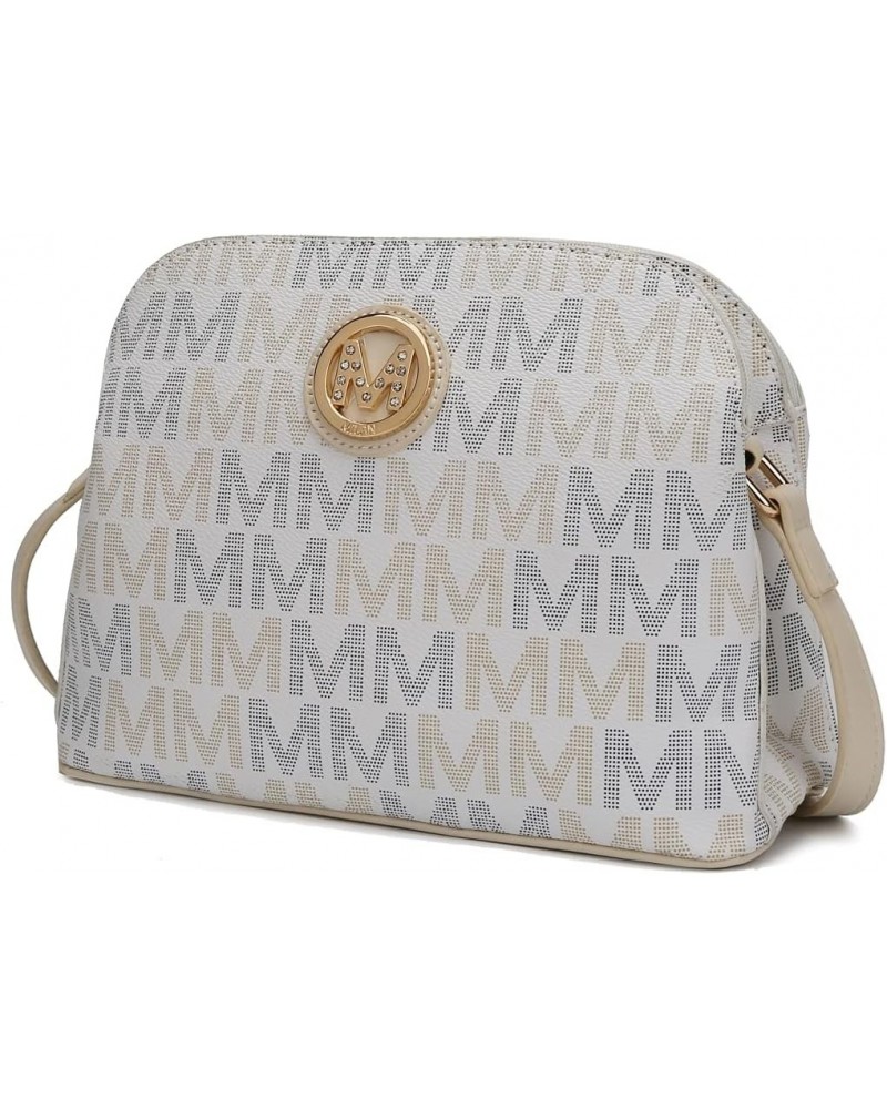 by Mia K MKF-MU6374WH Niecy M Signature Crossbody Bag, White $21.27 Crossbody Bags