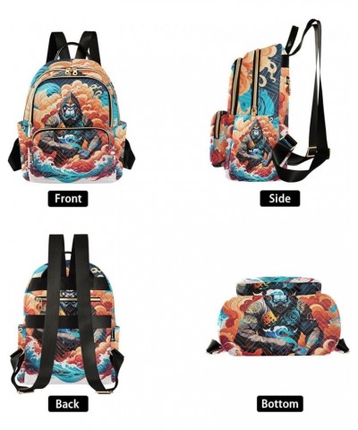 Women's Small Fashion Backpack Art Gorilla Painting Print Ladies Travel Daypack Aesthetic Shoulder Bag 10.2×5.1×12.5 IN $18.5...