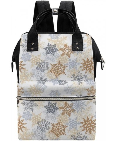 Small Beetles Print Backpack Work Business, Travel Rucksack Daypack for Adults Women, Handbag,Black Snowflakes Pattern $22.26...