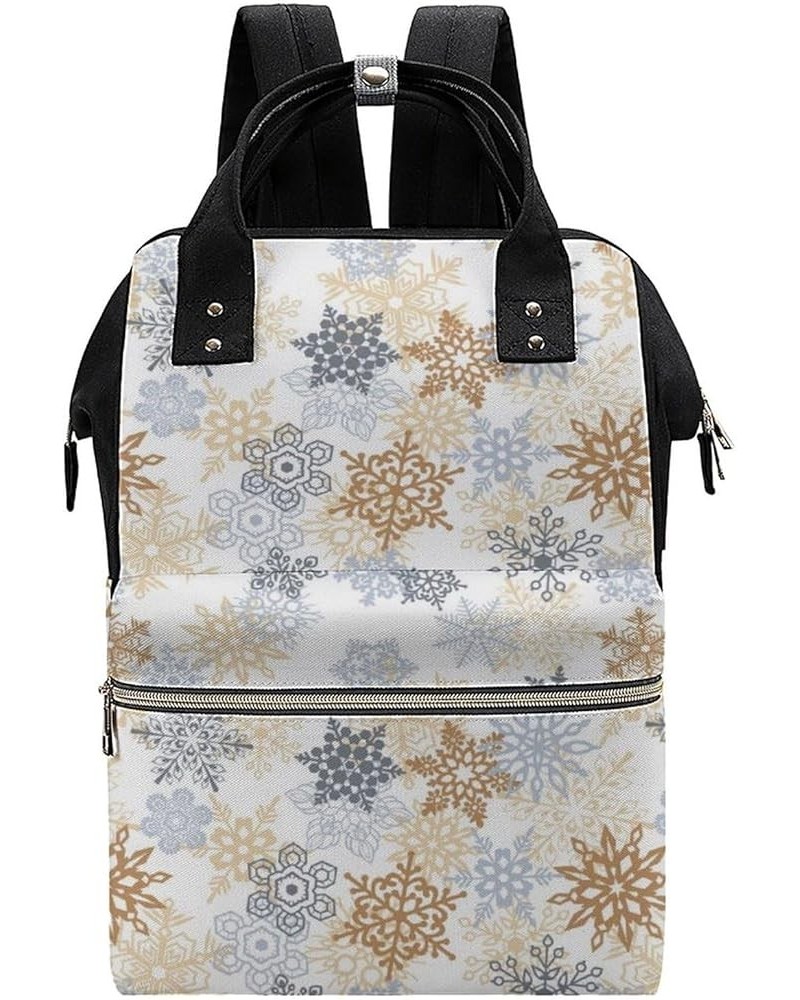 Small Beetles Print Backpack Work Business, Travel Rucksack Daypack for Adults Women, Handbag,Black Snowflakes Pattern $22.26...