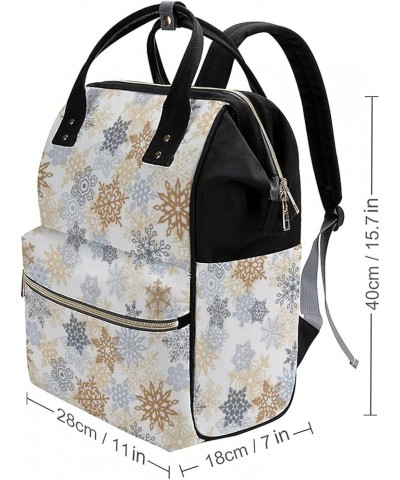 Small Beetles Print Backpack Work Business, Travel Rucksack Daypack for Adults Women, Handbag,Black Snowflakes Pattern $22.26...