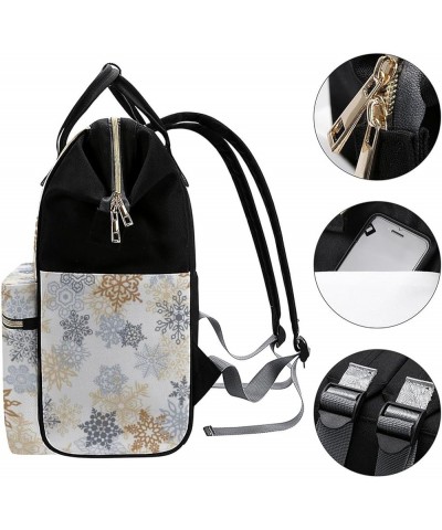 Small Beetles Print Backpack Work Business, Travel Rucksack Daypack for Adults Women, Handbag,Black Snowflakes Pattern $22.26...