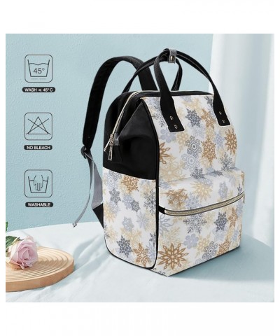 Small Beetles Print Backpack Work Business, Travel Rucksack Daypack for Adults Women, Handbag,Black Snowflakes Pattern $22.26...