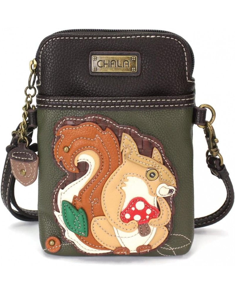 Chala Squirrel Vegan Leather Cellphone Crossbody Bag $18.25 Crossbody Bags