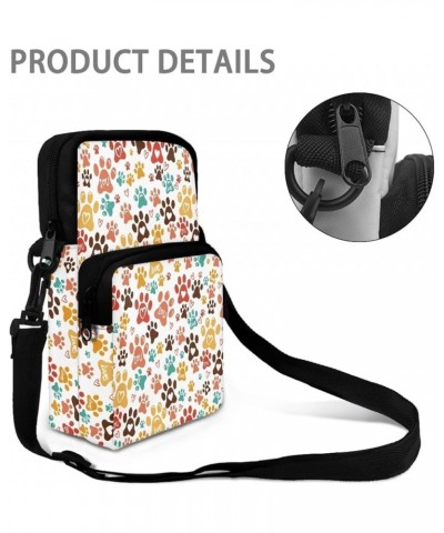 Crossbody Bag for Women Lightweight Shoulder Bag Small Messenger Satchel Mini Travel Purse with Adjustable Strap Dog Paw Prin...