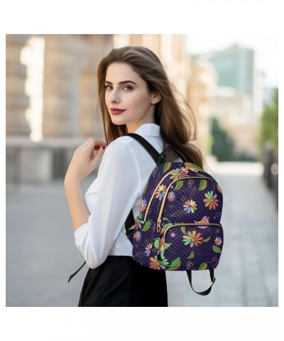 Cute Birds Butterflies Mini Backpack Purse for Women, Wild Flowers Travel Backpack Fashion Backpack Handbag Shoulder Bag Smal...