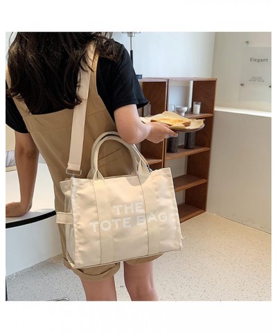 Canvas Tote Bag for Women, Tote Bag Purse with Zipper, Shoulder/Crossbody/Handbag White $14.55 Travel Gear