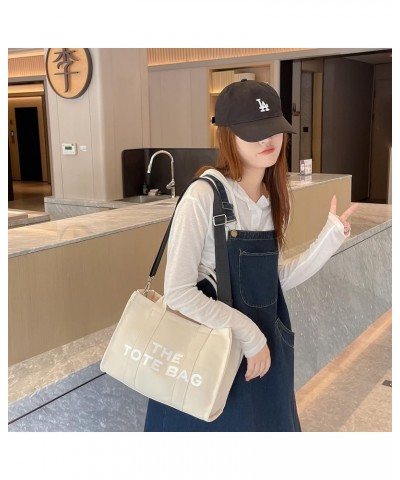 Canvas Tote Bag for Women, Tote Bag Purse with Zipper, Shoulder/Crossbody/Handbag White $14.55 Travel Gear