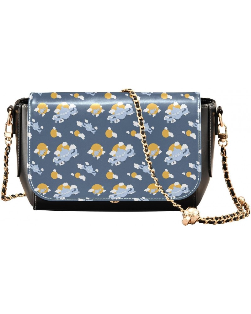 Cartoon Airplane Women's Crossbody Handbags - Stylish and Soft PU Leather Shoulder Bag $20.79 Crossbody Bags