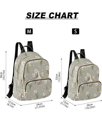 Backpack Purse for Women Spring Flowers Goose, Mini Fashion Backpack Lightweight Casual Daypack Shoulder Bag Travel Backpack,...