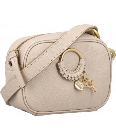 Women's Cement Beige Leather Hana Camera Handbag $168.30 Crossbody Bags