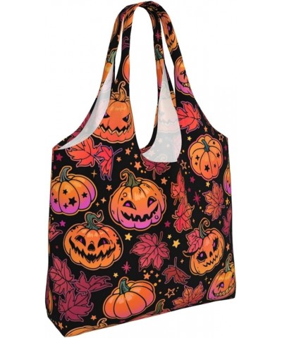 Halloween Pumpkins Single Shoulder Commuter Canvas Tote Bags For Women And Men Halloween Pumpkins10 $12.97 Totes