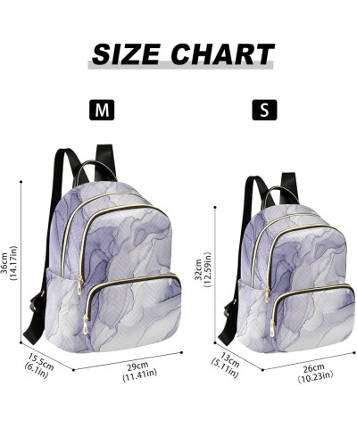 Backpack Purse for Women Purple Ink Marble Texture, Mini Fashion Backpack Lightweight Casual Daypack Shoulder Bag Travel Back...