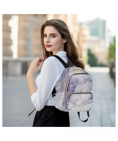 Backpack Purse for Women Purple Ink Marble Texture, Mini Fashion Backpack Lightweight Casual Daypack Shoulder Bag Travel Back...