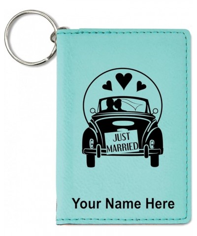 ID Holder Wallet, Just Married, Personalized Engraving Included (Black with Silver) Teal $12.32 Wallets