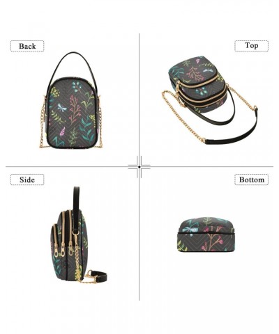 Pink Purple Yellow Flowers Small Crossbody Bag Quilted Handbags for Women Chain Shoulder Bag $13.00 Shoulder Bags