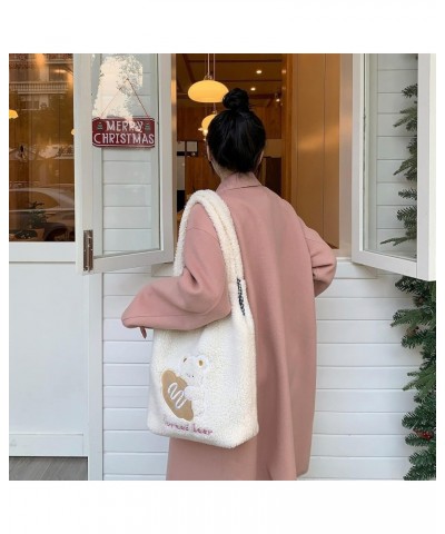 Women Ladies Cute Bear Plush Shoulder Bag Large Tote Handbag Purse Faux Fur Shopping Dating Bag 6726+style 1 $9.00 Totes