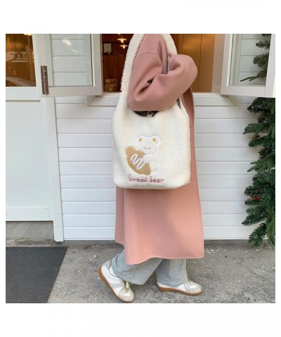 Women Ladies Cute Bear Plush Shoulder Bag Large Tote Handbag Purse Faux Fur Shopping Dating Bag 6726+style 1 $9.00 Totes