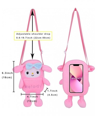 Anime Plush Crossbody Bag Mini Shoulder Bag Fluffy Bag Coral Fleece Underarm Bag Top-handle Handbag Melody Rabbit- Mini $9.68...