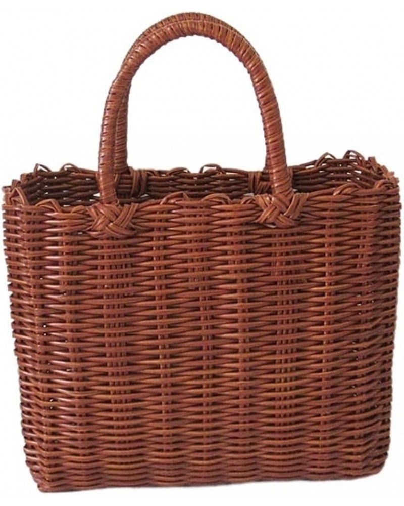 Woven Handheld Vegetable Basket Bag Woven Bag Handbag Photography Handbag Women's Bag Beach Bag Flower Basket Bag (Size : Sma...