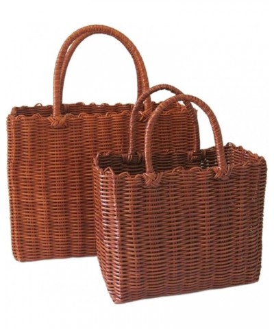 Woven Handheld Vegetable Basket Bag Woven Bag Handbag Photography Handbag Women's Bag Beach Bag Flower Basket Bag (Size : Sma...