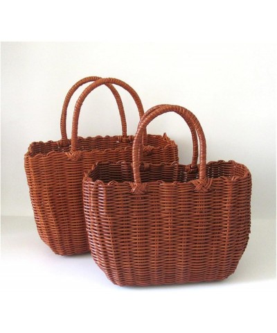 Woven Handheld Vegetable Basket Bag Woven Bag Handbag Photography Handbag Women's Bag Beach Bag Flower Basket Bag (Size : Sma...