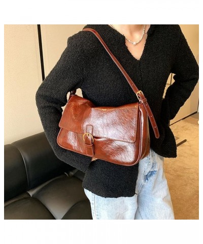 Y2K Shoulder Bag Purse Crossbody Bags Satchel for Women Handbag Faux Leather Flap Bags Vintage Fashion Bags Coffee $15.65 Sho...