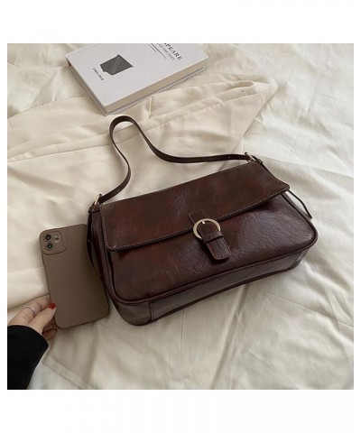 Y2K Shoulder Bag Purse Crossbody Bags Satchel for Women Handbag Faux Leather Flap Bags Vintage Fashion Bags Coffee $15.65 Sho...