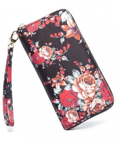 Women's Boho RFID Wallet Clutch - Stylish, Spacious w/Wristlet for Travel, Holds Cards, Phone, Cash BigFlower $11.00 Wallets