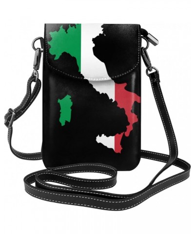 Italia Italy Italian Map Women Cell Phone Purse Leather Crossbody Shoulder Bag With Adjustable Strap $17.14 Crossbody Bags