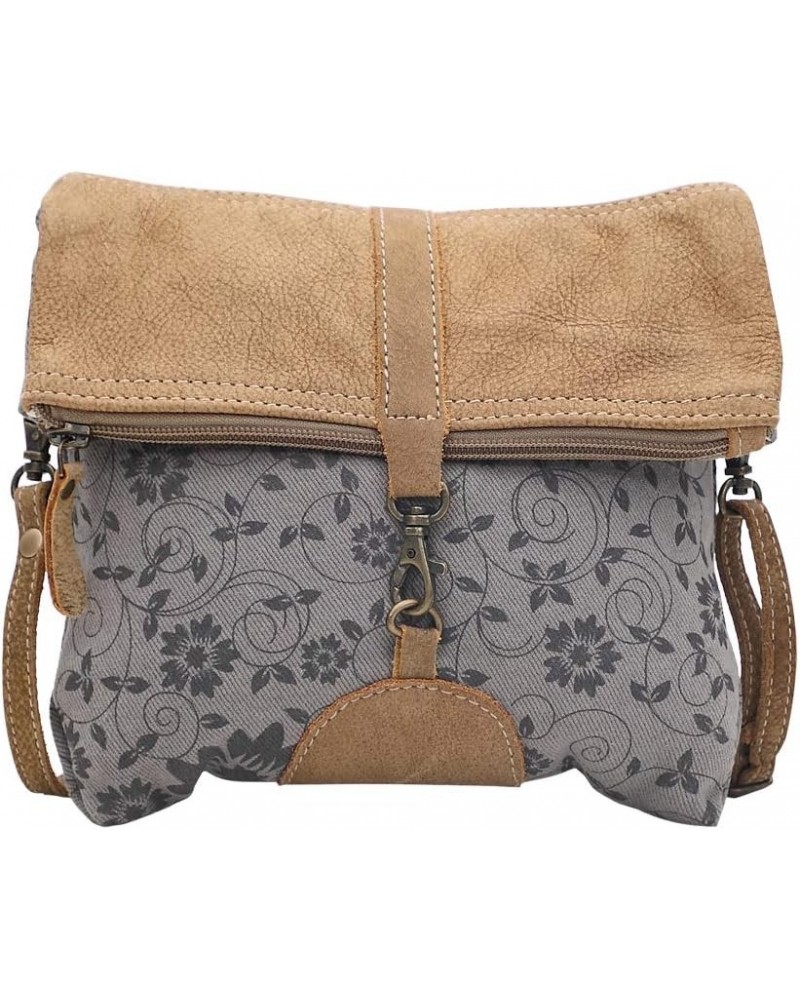 Teal & Tan Upcycled Leather & Leather Small Crossbody Bag S-1483, Brown, $20.16 Crossbody Bags