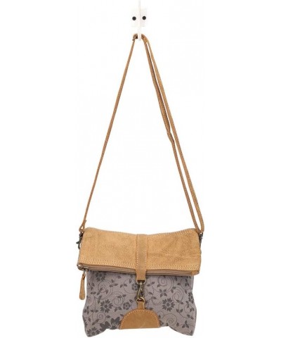 Teal & Tan Upcycled Leather & Leather Small Crossbody Bag S-1483, Brown, $20.16 Crossbody Bags