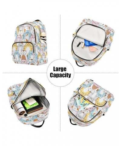 Women Backpack Purse Cute Colorful Cat Cartoon Fashion Shoulder Bags Travel Backpack Small Daypacks M Medium $11.70 Backpacks