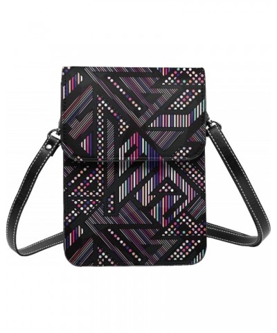 Neon Geometric Bright Abstract Fashion Small Crossbody Cell Phone Purse for Women Mini Messenger Leather Shoulder Wallet $21....