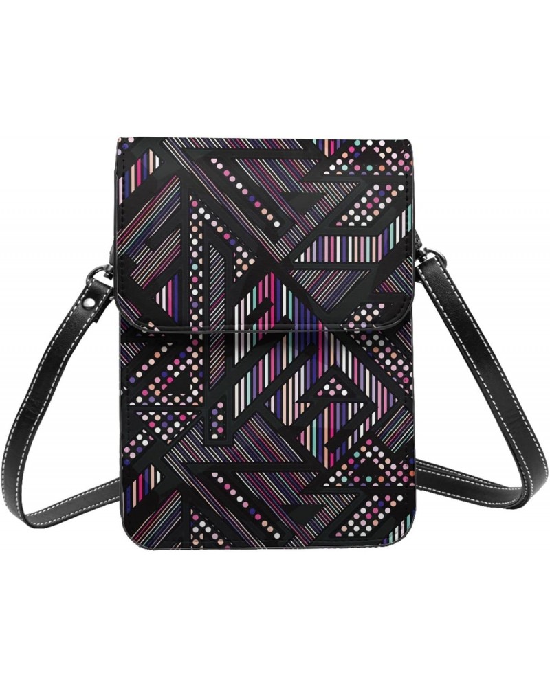 Neon Geometric Bright Abstract Fashion Small Crossbody Cell Phone Purse for Women Mini Messenger Leather Shoulder Wallet $21....