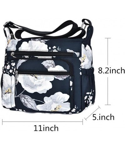 Crossbody Bag Shoulder Bag For Women Multiple Pockets Bag Ladies Messenger Purse Handbags Pink Flower $12.31 Shoulder Bags