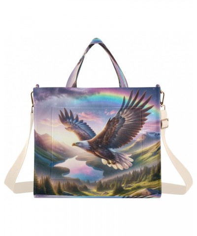 Rainbow and Gledes Tote Bag Trendy Corduroy Bag Crossbody Bag with Zipper and Magnetic Clasp $15.63 Totes