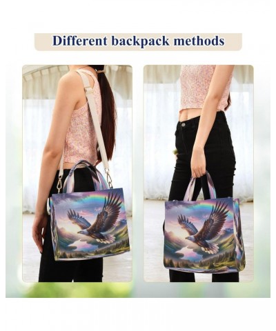 Rainbow and Gledes Tote Bag Trendy Corduroy Bag Crossbody Bag with Zipper and Magnetic Clasp $15.63 Totes