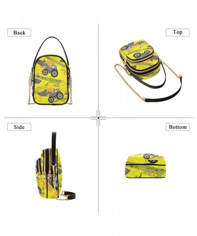 Vehicle Cell Phone Purse Grunge Build Truck Crossbody Handbag Durable Shoulder Bag Sturdy Travel Pouch Compact Chic Bag for W...