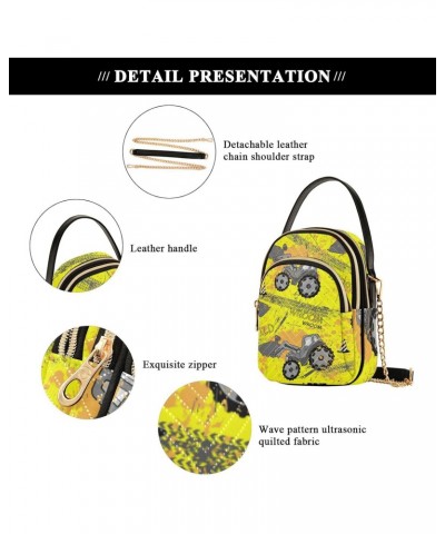 Vehicle Cell Phone Purse Grunge Build Truck Crossbody Handbag Durable Shoulder Bag Sturdy Travel Pouch Compact Chic Bag for W...