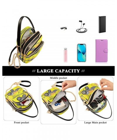 Vehicle Cell Phone Purse Grunge Build Truck Crossbody Handbag Durable Shoulder Bag Sturdy Travel Pouch Compact Chic Bag for W...