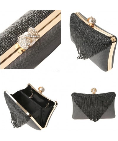 Evening Bag Clutch Purses for Women Elegant Rhinestones Purses Sparkling Handbag Ladies Party Wedding Banquet Bag Black $10.7...