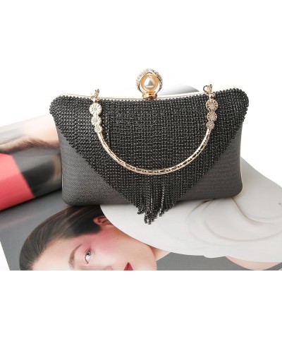 Evening Bag Clutch Purses for Women Elegant Rhinestones Purses Sparkling Handbag Ladies Party Wedding Banquet Bag Black $10.7...