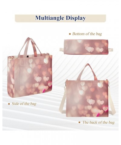 Valentine's Day Cute Hearts Pattern Women's Tote Handbags Top Handle Satchel Shoulder Bag Crossbody Bag S $15.51 Totes