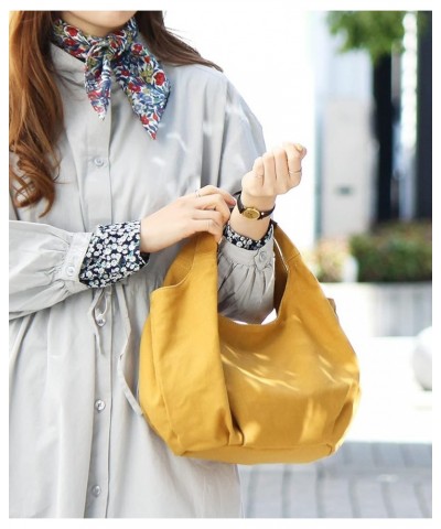 Leather x Canvas Balun Tote Bag Mustard $22.43 Totes